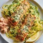 Lemon Garlic Butter Salmon with Zucchini Noodles Recipe