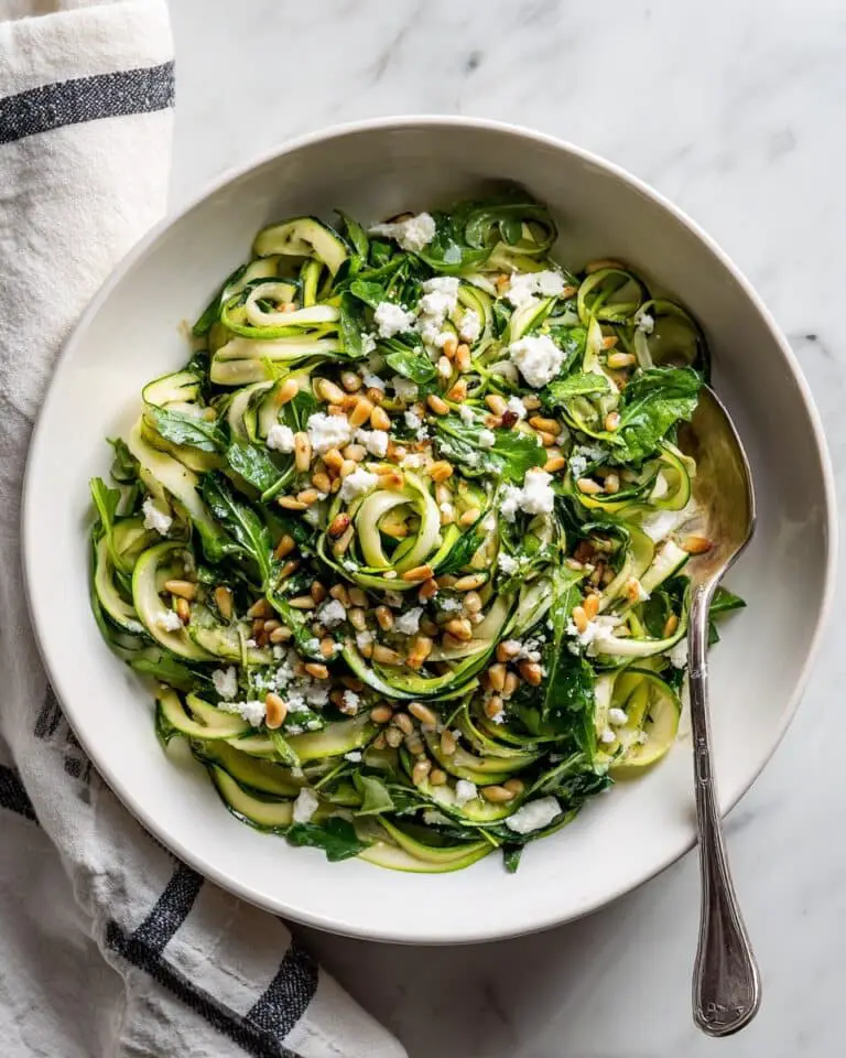 Shaved Zucchini Salad with Lemon, Goat Cheese, and Toasted Pine Nuts Recipe