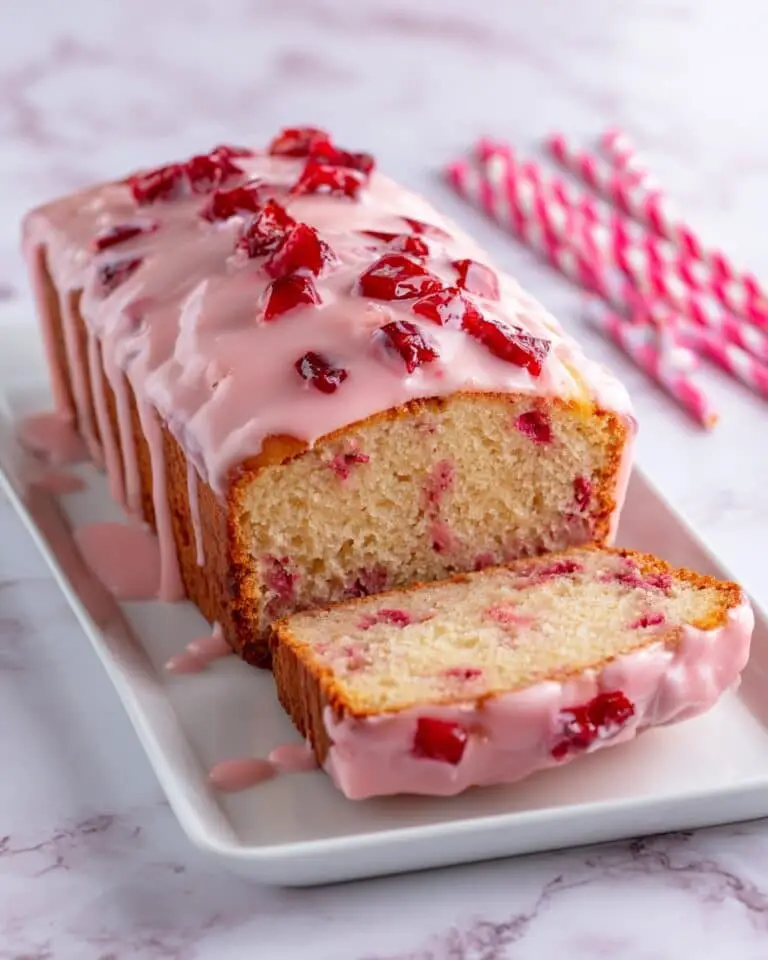 Strawberry Bread with Creamy Strawberry Glaze Recipe
