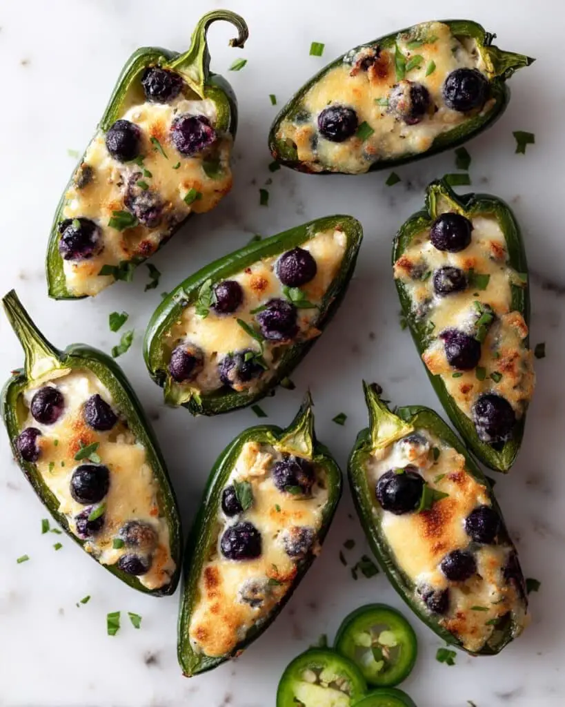 Sweet and Spicy Blueberry Brie Jalapeño Poppers Recipe