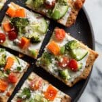 Cold Veggie Pizza with Herb Cream Cheese and Fresh Vegetables Recipe