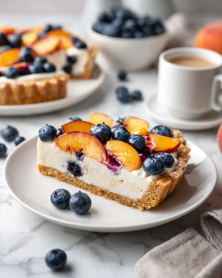 Peaches and Cream Vegan Puff Pastry Tart Recipe