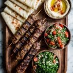 Spicy Beef Skewers with Hummus Recipe