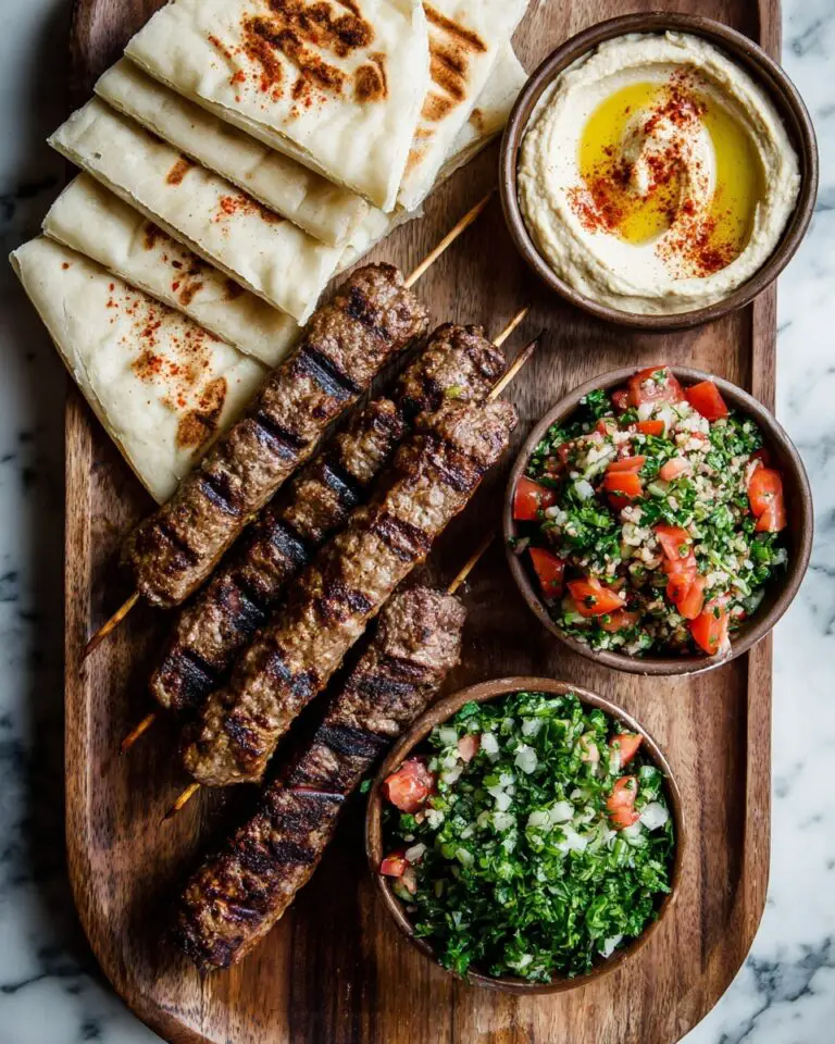 Spicy Beef Skewers with Hummus Recipe