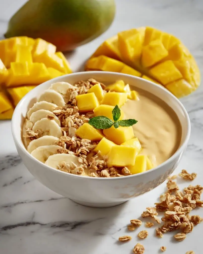 Refreshing Mango Smoothie Bowl with Granola and Tropical Toppings Recipe