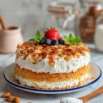 German Honey-Almond Layer Cake with Vanilla Cream Filling Recipe