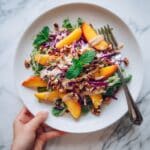 Asian Clementine & Cabbage Salad with Marinated Tofu and Crispy Shallots Recipe