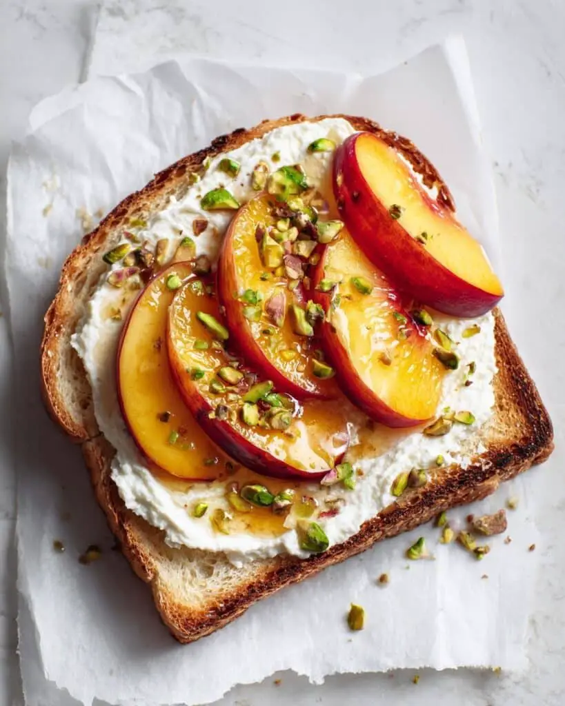 Pistachio & Peach Toast Recipe