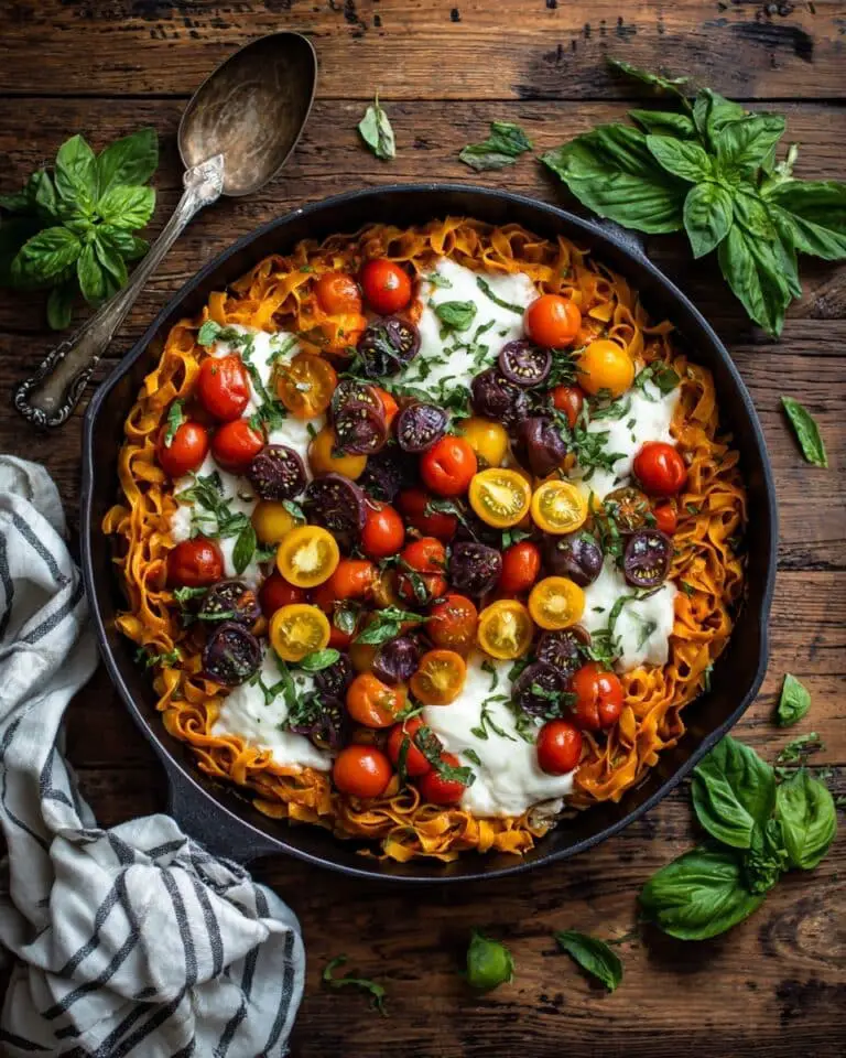 One Pot 30 Minute Creamy Tomato Basil Pasta Bake Recipe