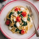 Linguine with Roasted Tomatoes, Lemon & Fresh Mozzarella Recipe