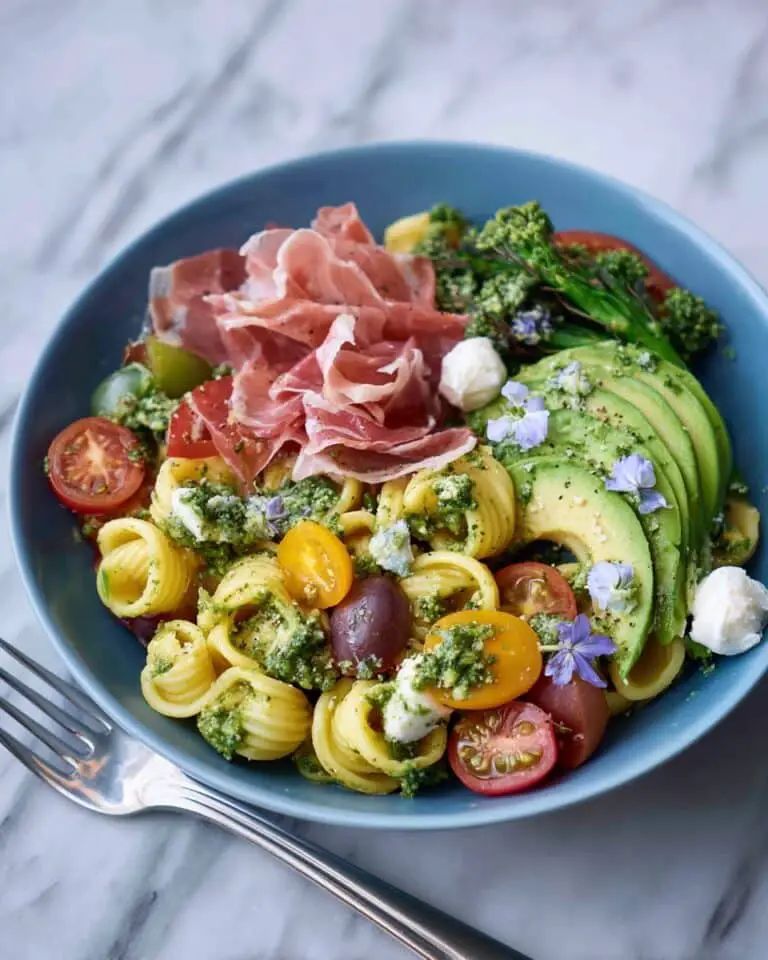 Avocado Caprese Pasta with Grilled Broccoli Rabe Recipe
