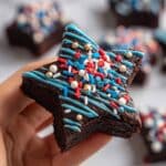 4th of July Star-Shaped Brownies with Candy Melts and Sprinkles Recipe