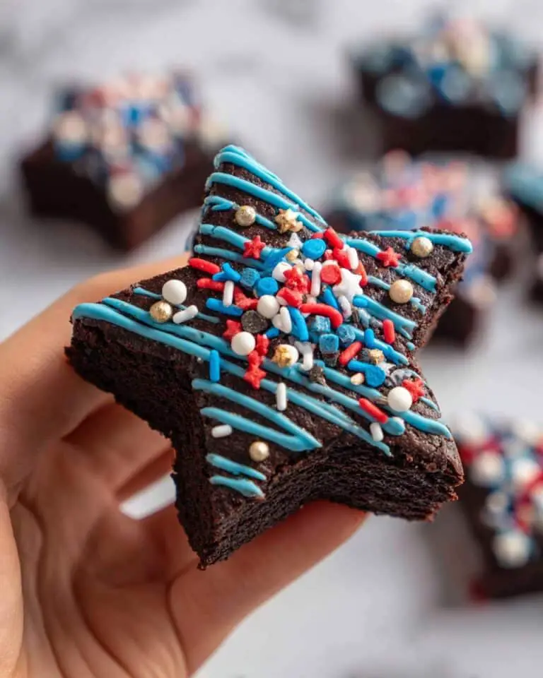 4th of July Star-Shaped Brownies with Candy Melts and Sprinkles Recipe