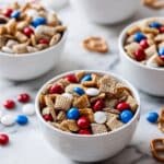 4th of July Mix: White Chocolate Cereal and M&M's Snack Recipe