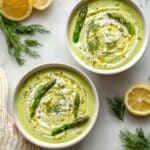 Creamy Asparagus Soup with Peas and Leeks Recipe