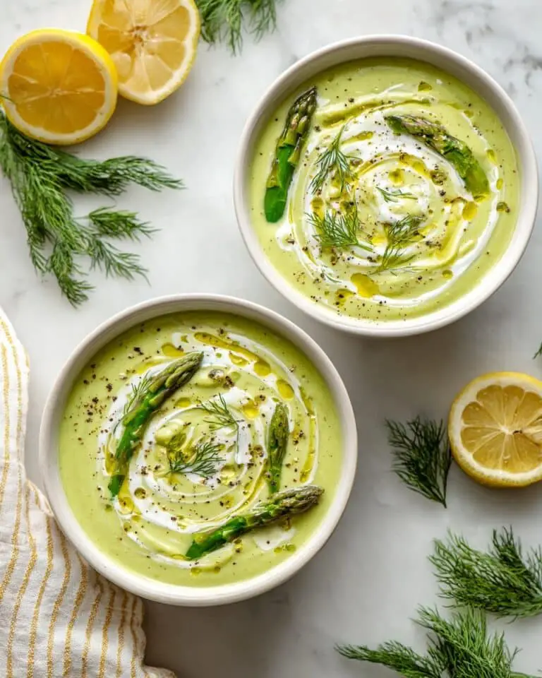Creamy Asparagus Soup with Peas and Leeks Recipe