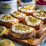 Truffle Lemon Pistachio Whipped Ricotta Crostini Recipe