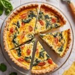 Spinach Tomato Tortilla Quiche Recipe
