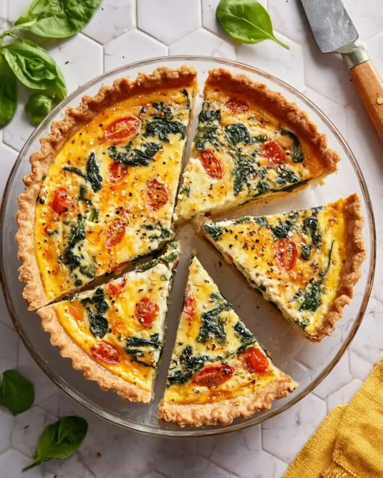 Spinach Tomato Tortilla Quiche Recipe