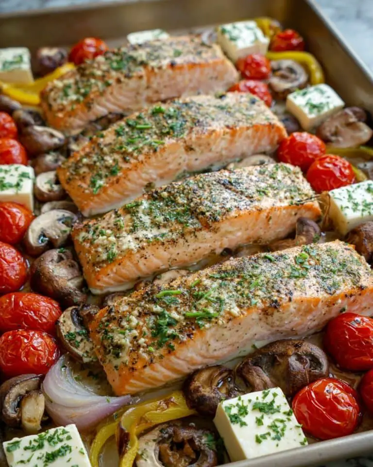 Mediterranean Salmon Sheet Pan Dinner Recipe
