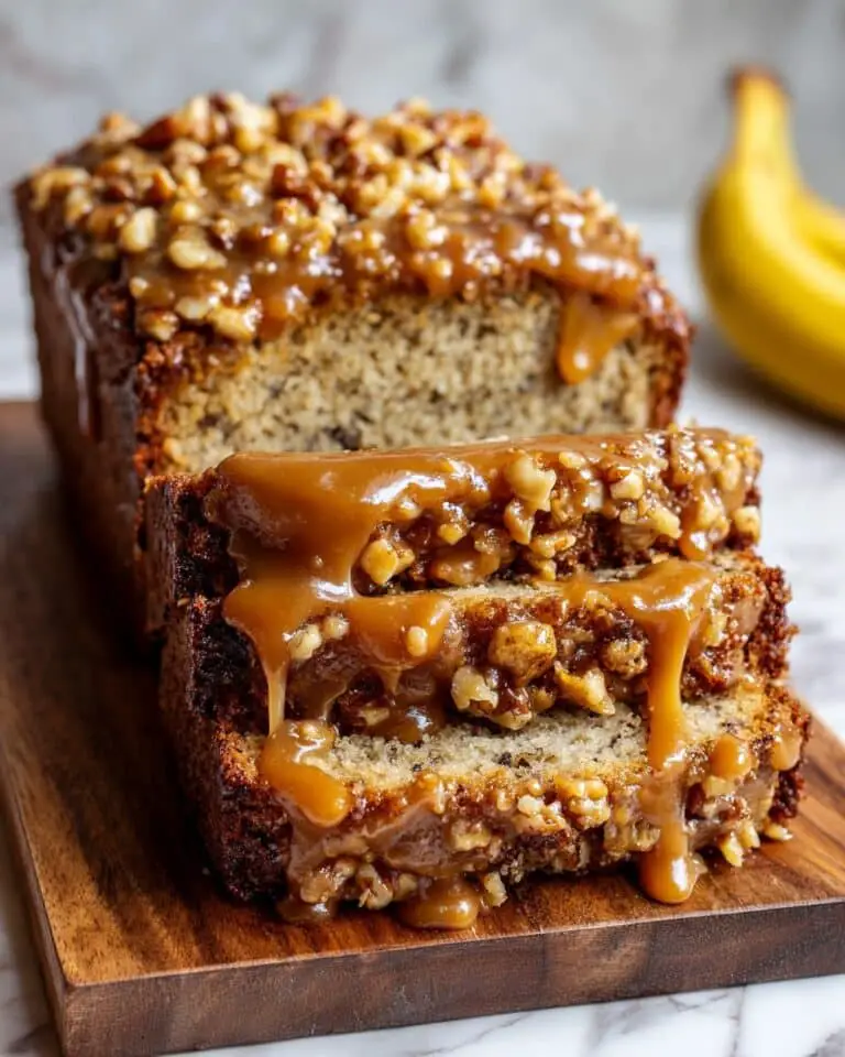 Greek Yogurt Banana Bread With Brown Sugar Pecan Glaze Recipe