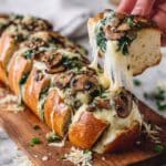 Cheesy Spinach Artichoke & Mushroom Stuffed Baguette Recipe