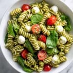 Pesto Pasta Salad with Cherry Tomatoes, Bocconcini, and Rocket Recipe