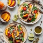 Green Chile Peach Tostadas Recipe