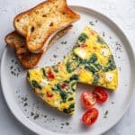 Veggie Egg White Frittata with Spinach, Tomatoes, and Feta Recipe