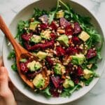 Roasted Beet and Avocado Salad with Creamy Lemon Tahini Dressing Recipe