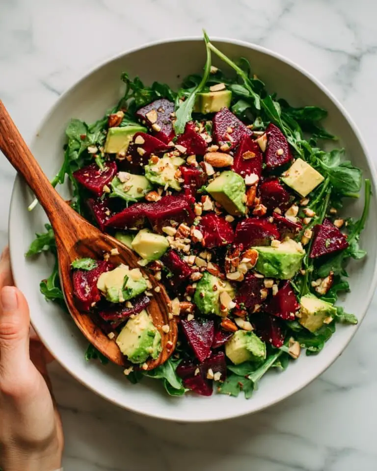 Roasted Beet and Avocado Salad with Creamy Lemon Tahini Dressing Recipe