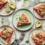 Grilled Watermelon with Corn, Feta, and Fresh Herbs Recipe