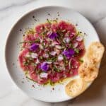 Tuna Carpaccio with Pickled Onion and Crostini Recipe
