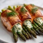 Asparagus Ricotta Stuffed Salmon Rolls Recipe