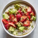 Strawberry Avocado Harvest Salad with Creamy White Bean Feta Spread Recipe